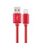 Pletený kabel 1m USB na lightning,červený