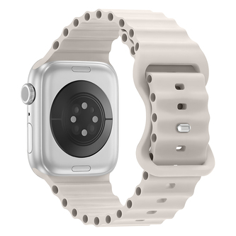 Vroubkovaný řemínek pro Apple Watch 38/40/41/42(S10)mm,Slonová Kost