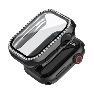 Ochranné kamínkové pouzdro se sklíčkem pro Apple Watch 42mm,Černý