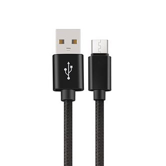 Pletený kabel 1m USB na USB-C,černý