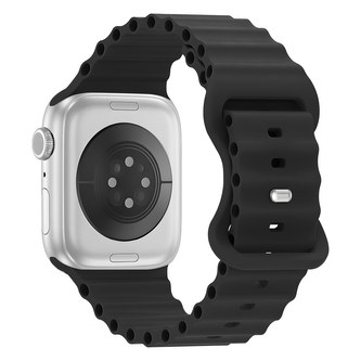 Vroubkovaný řemínek pro Apple Watch 38/40/41/42(S10)mm,Černý