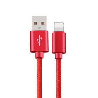 Pletený kabel 3m USB na lightning,červený