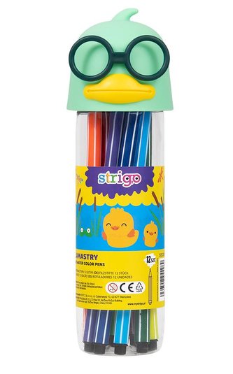 Flamastry Kaczka - zielone 12 kolorów STRIGO