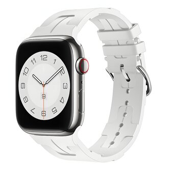 Silikonový řemínek se vzorkem pro Apple Watch 38/40/41mm,Bílá