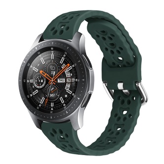 Řemínek s perforovanými pacičkami a přezkovým zapínáním 22mm,Tmavě zelený