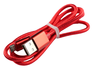 Pletený kabel 1m USB na MICRO-USB,červený