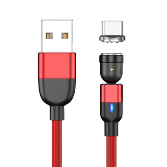 Magnetický nabíjecí kabel 3v1 (USB-C + Lightning + Micro USB),Červená