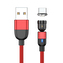Magnetický nabíjecí kabel 3v1 (USB-C + Lightning + Micro USB),Červená