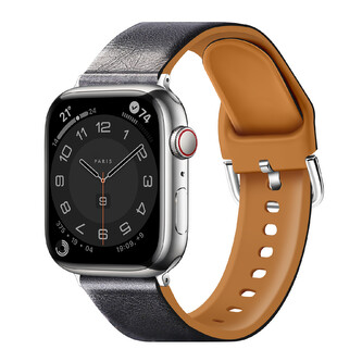 Řemínek z umělé kůže pro Apple Watch 38/40/41/42(S10)mm,Tmavě šedá