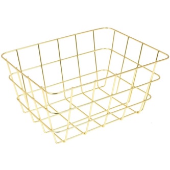 Košík kovový 24x18x12 cm - zlatá barva