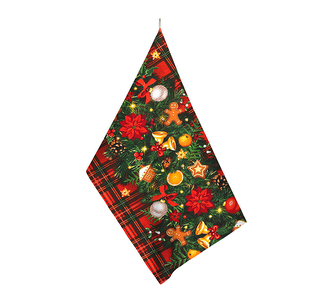 Kuchyňská utěrka 50x60cm s vánočním motivem káro