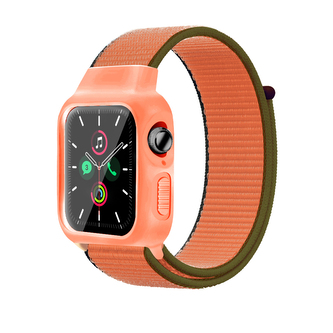 Nylonový set 2v1 pro Apple Watch 38/40/41/42(S10)mm,Oranžovo-zelená