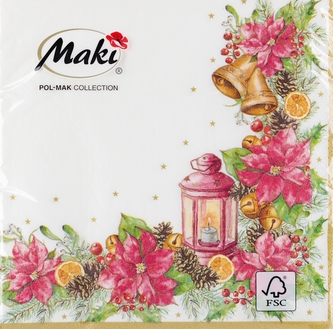 Serwetka papierowa 3 warstwowa 33x33 cm Boże Narodzenie op.20 szt. POL-MAK SLGW024701