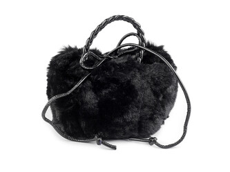 Kožešinová kabelka 24x18 cm - 1 ks - 4 černá