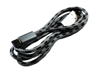 Pletený kabel USB na USB-C 1m,Šedo-černý