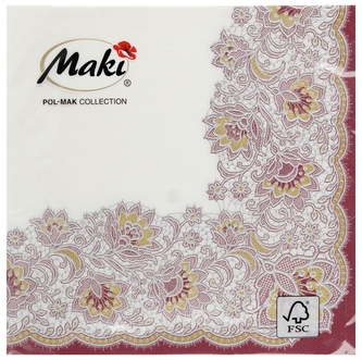 Serwetka papierowa 3warstwowa Elegance op20szt POL-MAK SL OG59402