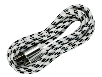 Pletený kabel USB na lightning 3m,Bílo-Černý
