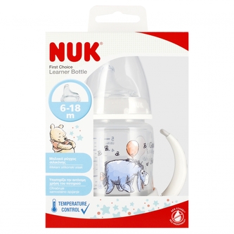 NUK Butelka 150 ml 6m z uchwytem First Choice Osiołek popielata 10743945 NUK Butelka 150 ml 6m z uchwytem First Choice Osiołek popielata 10743945