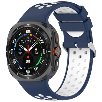 Dvojbarevný řemínek pro Samsung Galaxy Watch Ultra,Tmavěmodro-Bílý