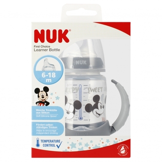 NUK Butelka 150 ml 6m  z uchwytem First Miki popiel 10215337 NUK Butelka 150 ml 6m  z uchwytem First Miki popiel 10215337