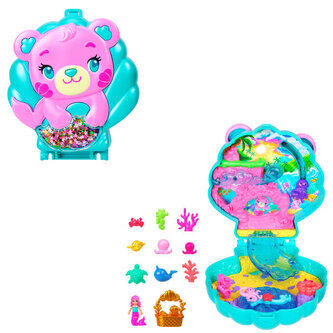 Polly Pocket Syrenkomiś   Błyszcząca wyspa Zestaw kompaktowy JCB16 WB4