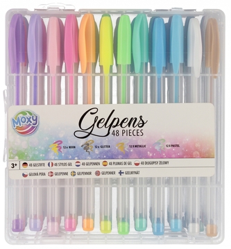 Długopis gel 48kol neon/metalic/brokat/pastel 00882  BEM