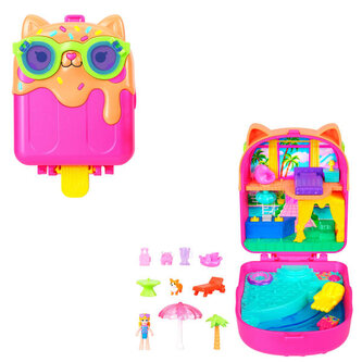 Polly Pocket Kotek Lód na patyku Hotelik Zestaw kompaktowy JCB17 WB4 Polly Pocket Kotek Lód na patyku Hotelik Zestaw kompaktowy JCB17 WB4