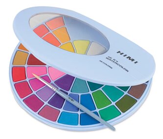 HIMI akvarelové barvy - Solid – 38 Colours in Pans (Blue Edition)