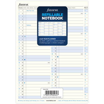 Filofax, Kalendář pro notebook 2026 A5, roční plán