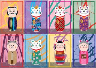 YAZZ Puzzle Maneki Kokeshi 1000 dílků