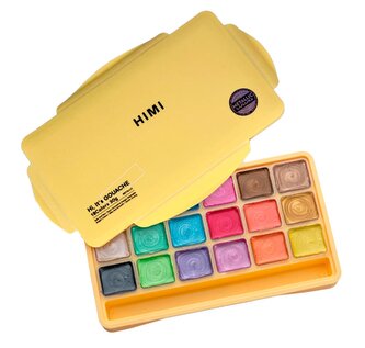 HIMI kvašové barvy - Jelly Cup Gouache Set - 18 Colours- Metallic Edition