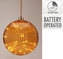 Skleněná LED baňka/koule s časovačem, hnědá 20 cm