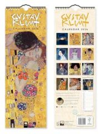 Gustav Klimt - Slimline-Kalender 2026 - Original Flame Tree Publishing-Kalender Slimeline [Kalender]