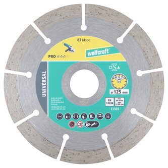 Tarcza diamentowa 125 do cięcia uniwersalna PRO, wolfcraft Tarcza diamentowa 125 do cięcia uniwersalna PRO, wolfcraft