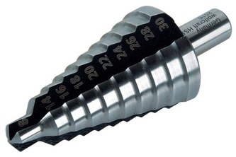 Wiertło stopniowane HSS 8-30 mm Wolfcraft, trzpień 10 mm Wiertło stopniowane HSS 8-30 mm Wolfcraft, trzpień 10 mm