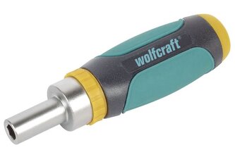 Mini-wkrętak z mechanizmem grzechotkowyn i 5 bitów Wolfcraft Mini-wkrętak z mechanizmem grzechotkowyn i 5 bitów Wolfcraft