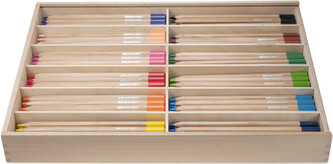 EDU3 Green trojhranné pastelky H144, tuha 5 mm, 12 barev, 144 ks v dřevěné krabičce