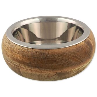 Miska Dog Fantasy nerez v dřevě, zaoblená 840ml