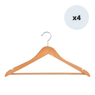 MSV sada 4 ks dřevěných ramínek HANK