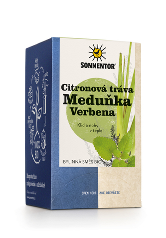Sonnentor Citronová tráva Meduňka Verbena bio 21,6 g, porc. dvoukomorový Sonnentor Citronová tráva Meduňka Verbena bio 21,6 g, porc. dvoukomorový