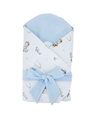 EKO Zavinovačka mušelínová s kokosovou vyjímatelnou vložkou Pilot Bear 75x75cm