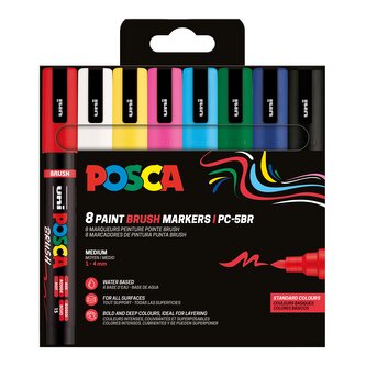Posca sada popisovačů PC-5BR, 1 - 4 mm, základní barvy (8 ks)