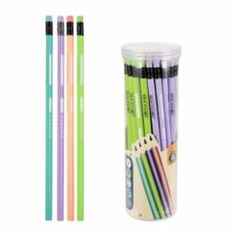 Ołówek z gumką HB trójkątny pastel tuba (48szt) Ołówek z gumką HB trójkątny pastel tuba (48szt)