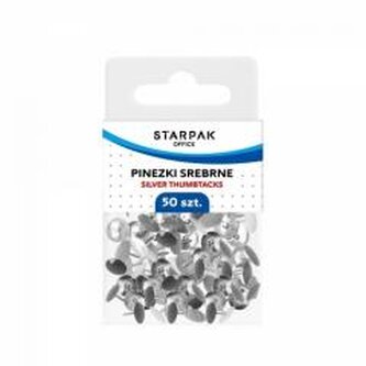 Pinezki metalowe srebrne 50szt Pinezki metalowe srebrne 50szt