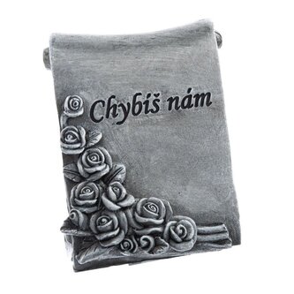 "Polyresinový svitek "Chybíš nám", 12/96"