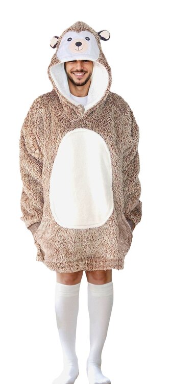 Cozy Noxxiez CH366 Ježek - hřejivá televizní mikinová deka s kapucí pro teenagery a dospělé