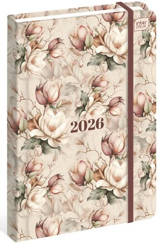 Kalendarz książkowy A5 2026 Mat + UV Magnolie