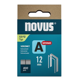Novus tenké, drátové sponky typ A, 53 F/12 mm, Super Hard, 800 ks
