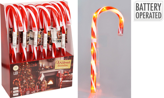 Laska cukrowa LED 45 cm czerwono-biała Laska cukrowa LED 45 cm czerwono-biała