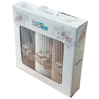 Dárková sada vaflových utěrek 3 ks Kávomlýnek Dárková sada vaflových utěrek 3 ks Kávomlýnek